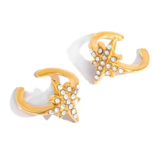 18K Gold PVD Stainless Steel North Star Ear Cuff